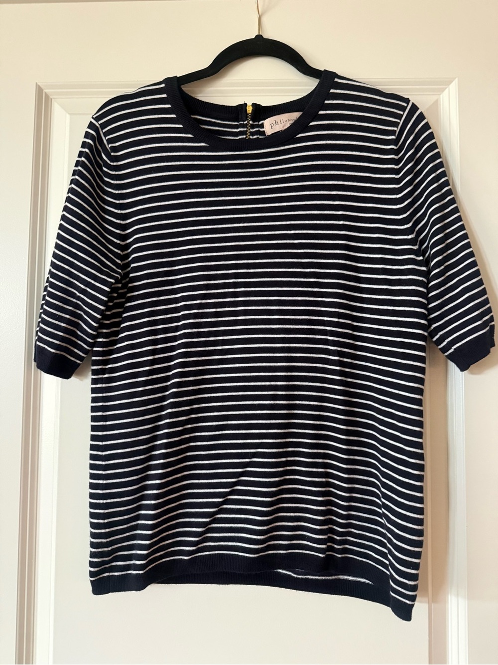 Philosophy Dark-Navy-Black & White Striped Kids Top